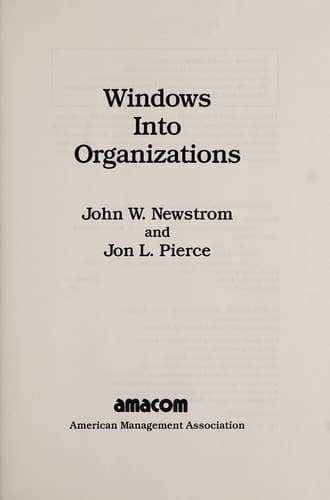 Cover of Windows into organizations by John W. Newstrom