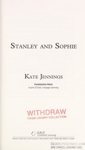 Cover of Stanley and Sophie by Kate Jennings