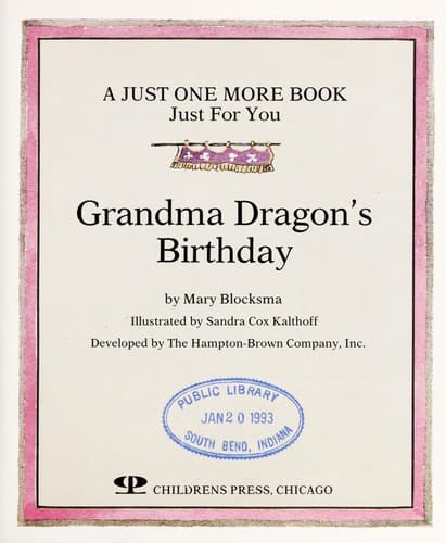 Cover of Grandma Dragon's birthday by Mary Blocksma