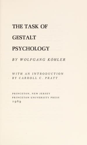 Cover of The task of Gestalt psychology by Wolfgang Köhler