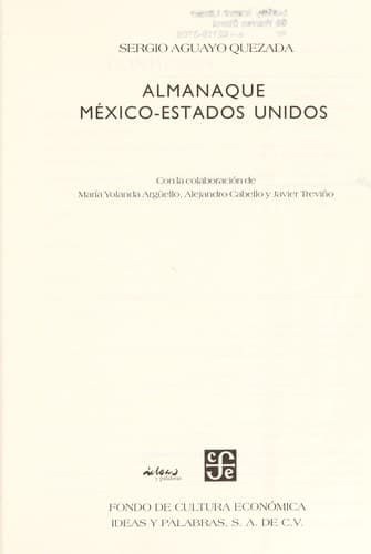Cover of Almanaque México-Estados Unidos by Sergio Aguayo