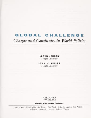 Cover of Global challenge by Lloyd Jensen
