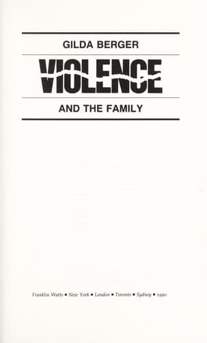 Cover of Violence and the family by Gilda Berger