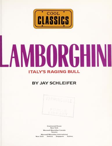 Cover of Lamborghini by Jay Schleifer