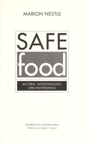 Cover of Safe food by [name missing]