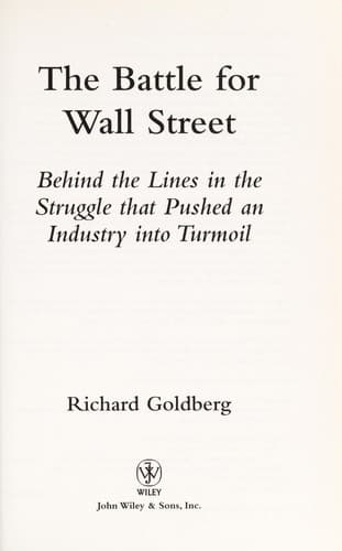 Cover of The battle for Wall Street by Richard Goldberg