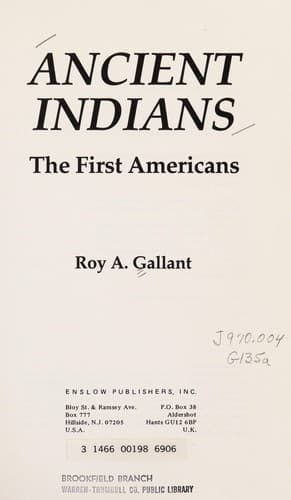 Cover of Ancient Indians by Roy A. Gallant