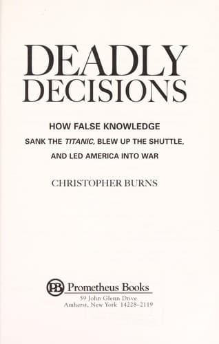 Cover of Deadly decisions by Christopher Burns