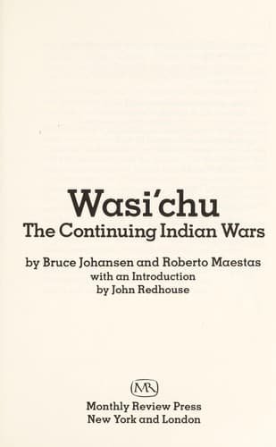 Cover of Wasi'chu by Bruce E. Johansen