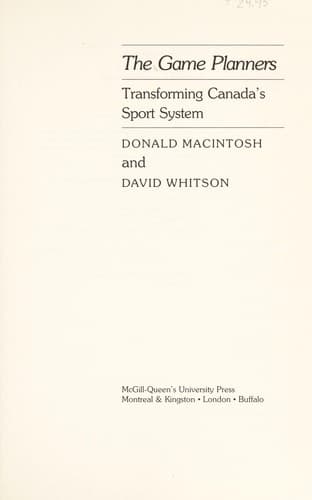 Cover of Sport and Canadian diplomacy by Donald Macintosh