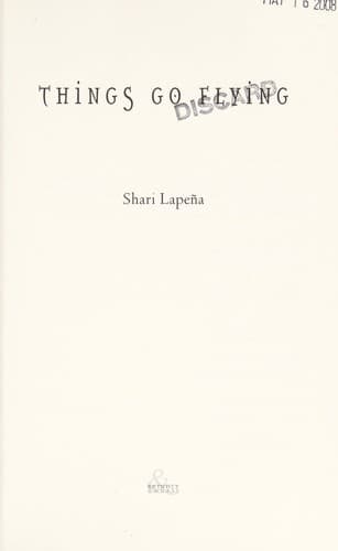 Cover of Things go flying by Shari Lapeña