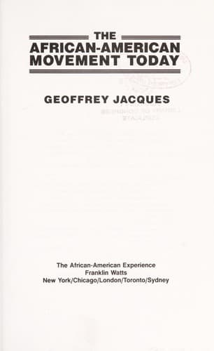 Cover of The African-American movement today by Geoffrey Jacques
