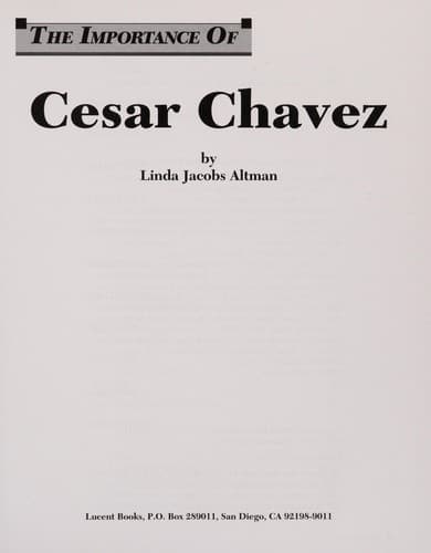 Cover of Cesa r Chavez by Linda Jacobs Altman