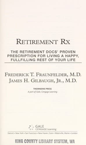 Cover of Retirement Rx by Frederick T. Fraunfelder