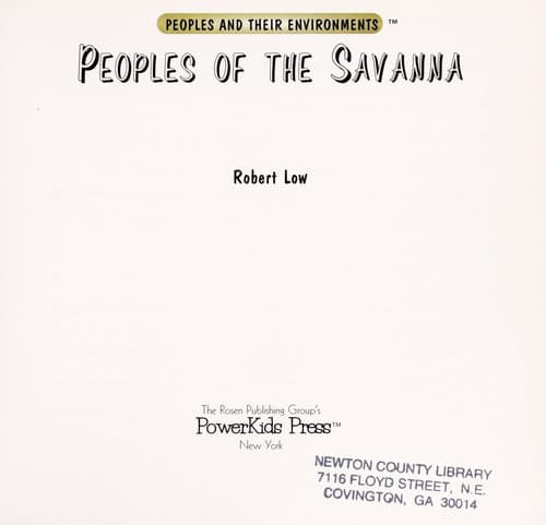 Cover of Peoples of the Savanna by Robert Low