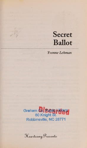 Cover of Secret ballot by Yvonne Lehman