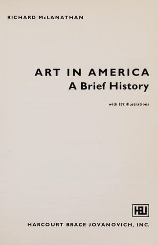 Cover of Art in America by Richard B. K. McLanathan