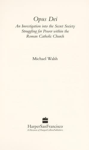 Cover of Opus Dei by Walsh, Michael J