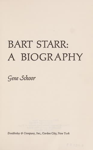 Cover of Bart Starr by Gene Schoor