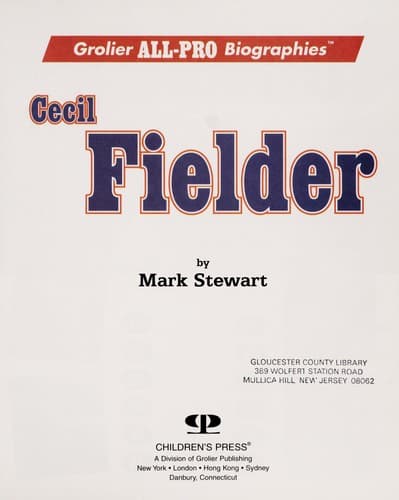 Cover of Cecil Fielder by Mark Stewart