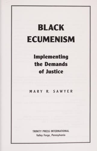 Cover of Black ecumenism by Mary R. Sawyer