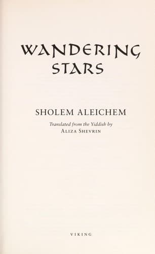 Cover of Wandering Stars by Sholem Aleichem