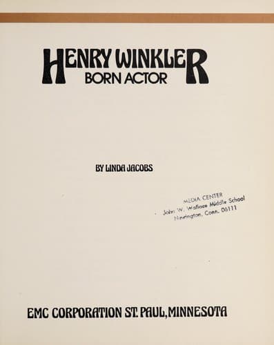 Cover of Henry Winkler, born actor by Linda Jacobs Altman