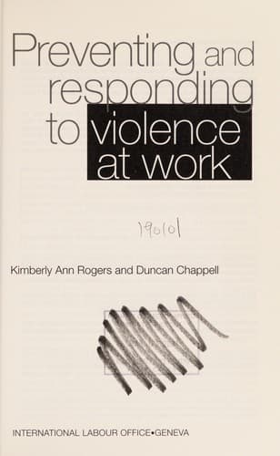 Cover of Preventing and responding to violence at work by Kimberley Ann Rogers