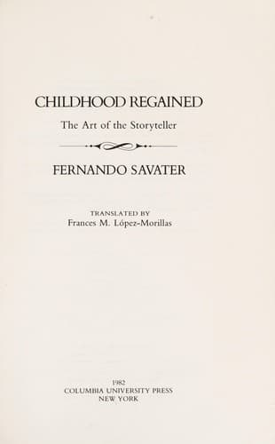 Cover of Childhood regained by Fernando Savater