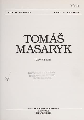 Cover of Tomáš Masaryk by Gavin Lewis
