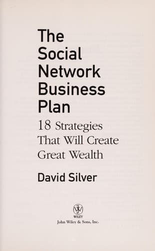 Cover of The social network business plan by A. David Silver