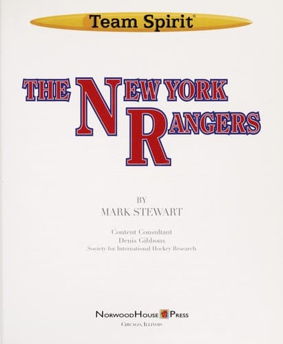 Cover of The New York Rangers by Mark Stewart