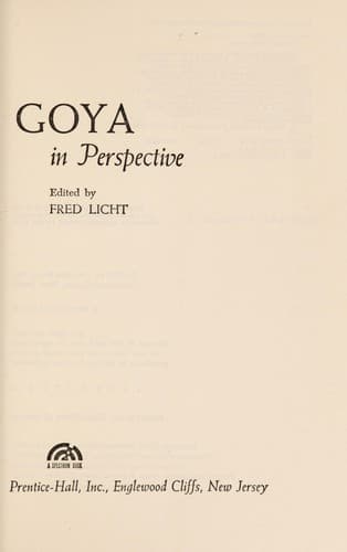 Cover of Goya in perspective by Fred Licht