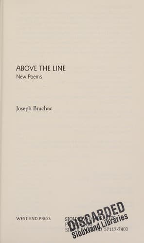 Cover of Above the line by Joseph Bruchac