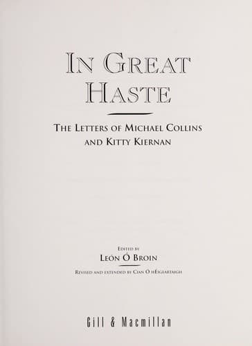 Cover of In great haste by Cian O. Heigertaigh
