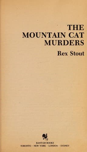 Cover of The Mountain Cat Murders by Rex Stout