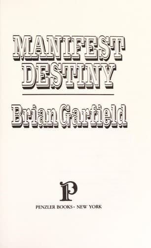 Cover of Manifest destiny by Brian Garfield