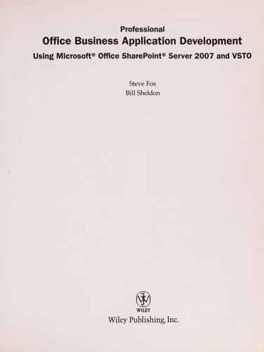Cover of Professional office business application development by Steven Fox