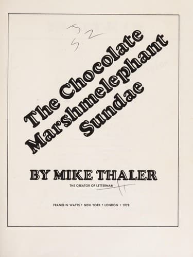 Cover of Chocolate Marshmelephant Sundae by Mike Thaler