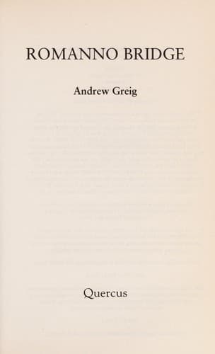 Cover of Romanno bridge by Andrew Greig
