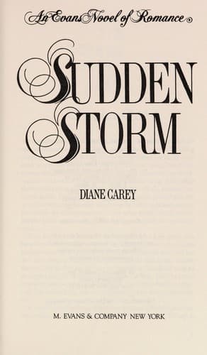 Cover of Sudden Storm by Diane Carey