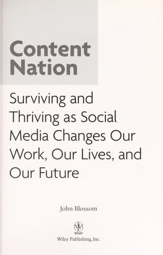 Cover of Content nation by John Blossom