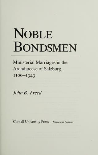 Cover of Noble bondsmen by John B. Freed