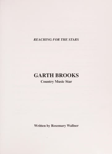 Cover of Garth Brooks by Rosemary Wallner