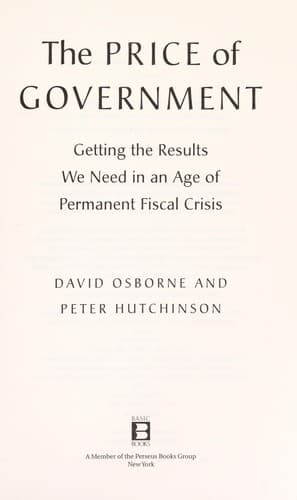 Cover of The price of government by David Osbourne