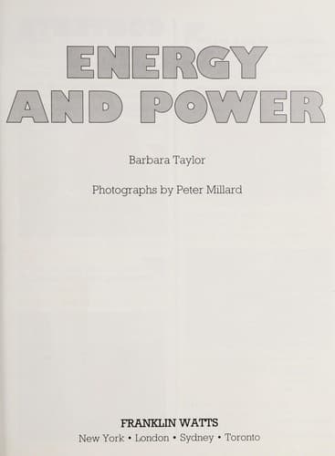 Cover of Energy and power by Barbara Taylor