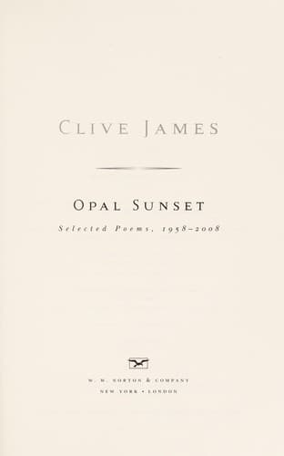 Cover of Opal sunset by Clive James
