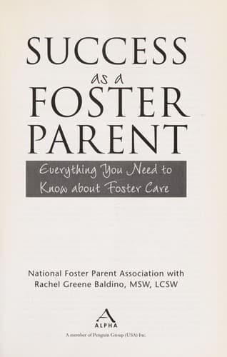 Cover of Success as a foster parent by National Foster Parent Association