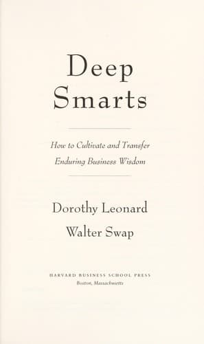 Cover of Deep smarts by Dorothy Leonard-Barton