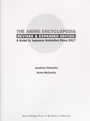 Cover of The anime encyclopedia by Jonathan Clements